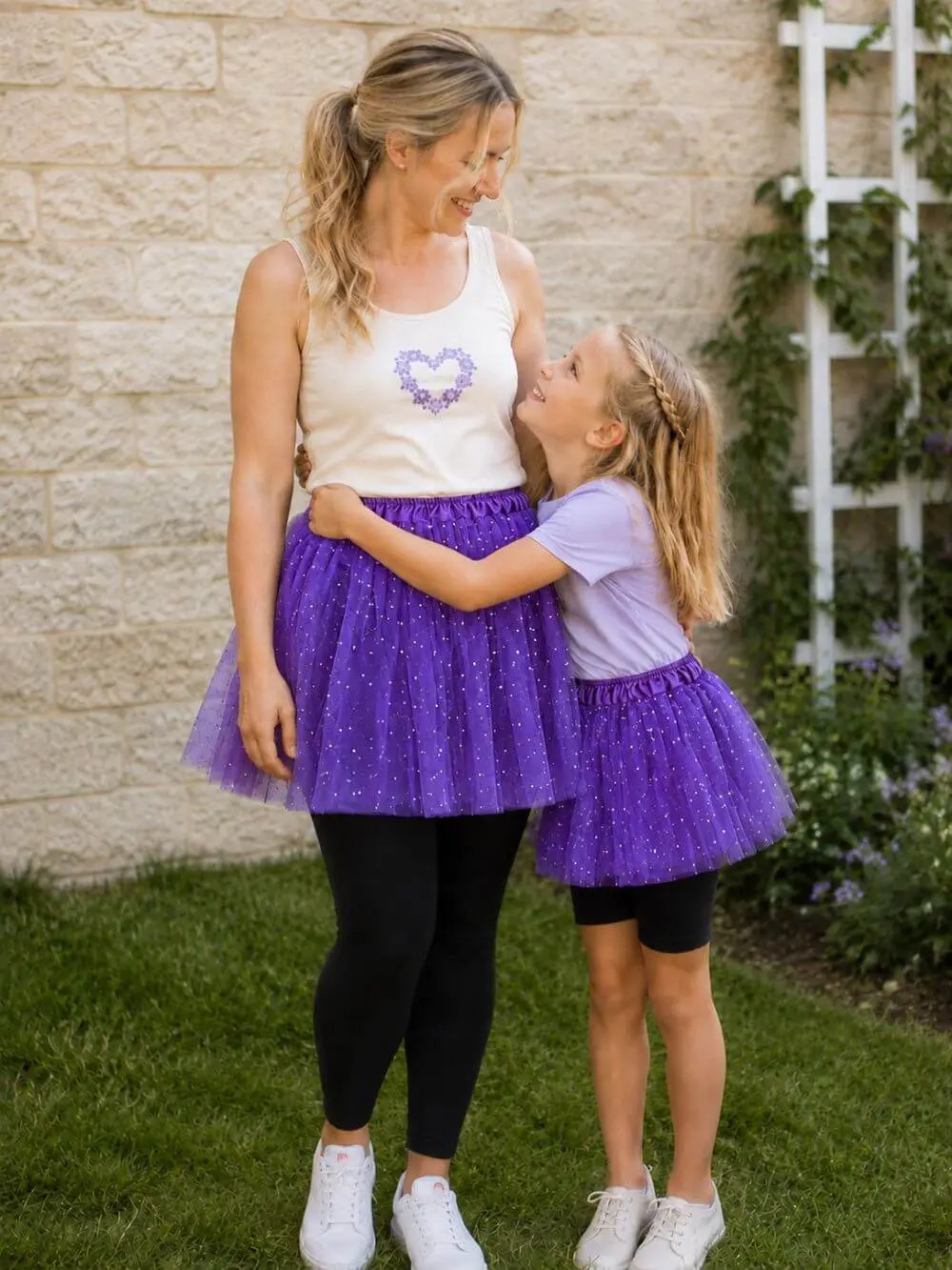 Purple Sparkle Sequin Heart Tutu Skirt 5K Running Halloween Dress Up Costume for Toddler, Girls, Women, Plus
