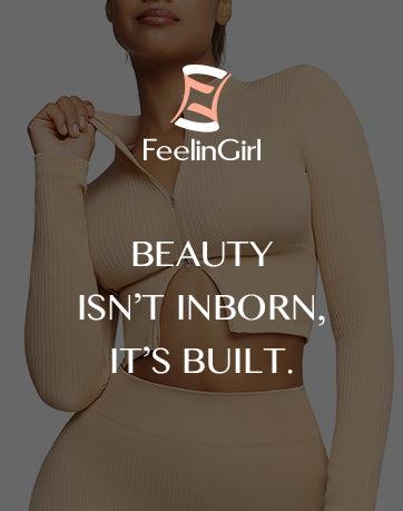 FeelinGirl Seamless Long Sleeve Ribbed Autumn and Winter Sportswear Set