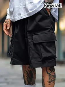 Men’s Summer Stretch Cargo Casual Shorts with American Hip-Hop Style and Pockets