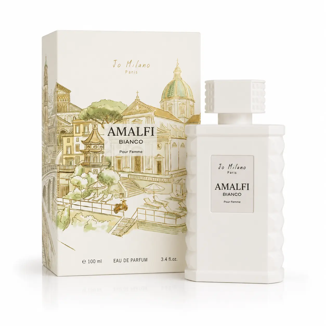 Amalfi  Bianco Pour Femme Eau de Parfum - 3.4 oz/100ml Unisex Fragrance with Citrus, Lavender, Vanilla, Amber Notes