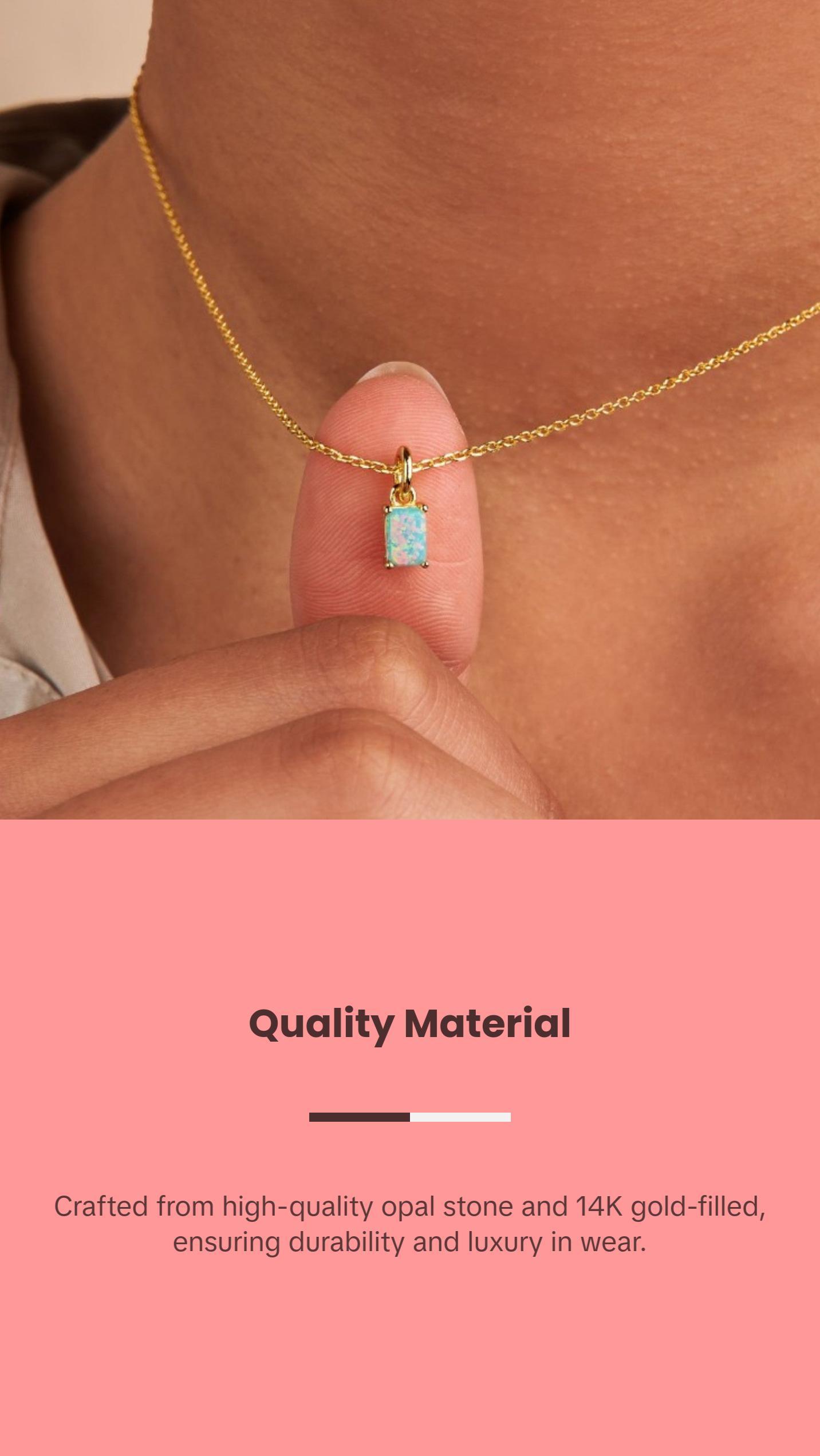 Birthstone Opal Necklace - October