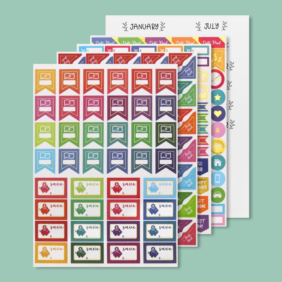 SOLIGT 8.5 x 11 inches Large Budget Planner and Monthly Bill Organizer Premium Hardcover Budget Book with 12 Pockets for Savings Debt Expense Tracking Budget Tracker with Stickers Financial Journal