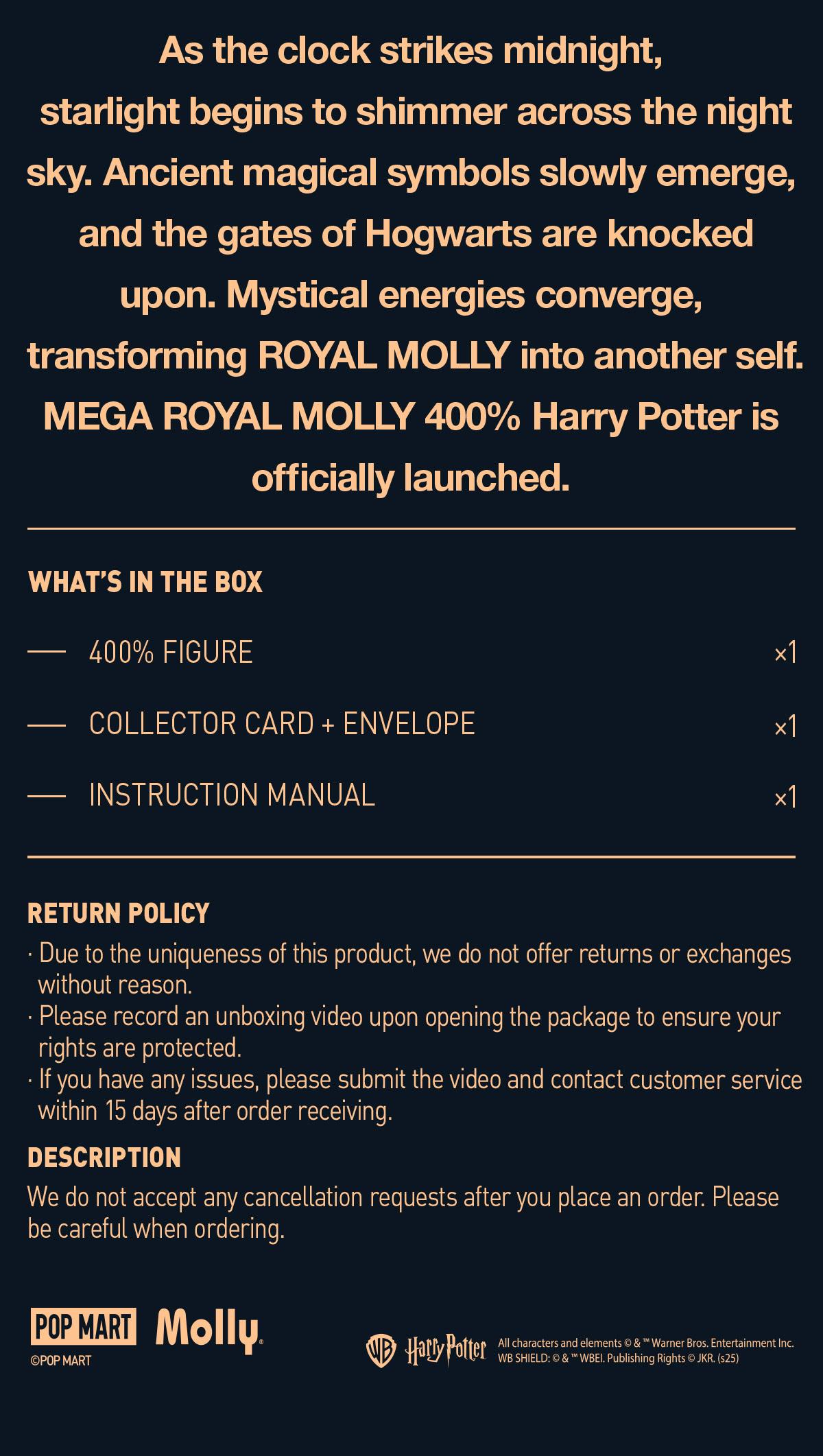 POP MART MEGA ROYAL MOLLY 400% Harry Potter