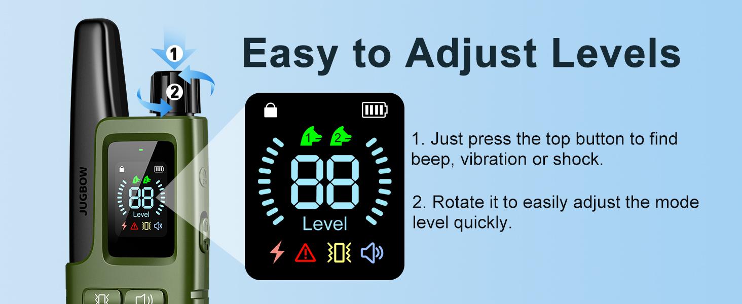 JUGBOW Dog Training Collar 4500FT Dog Training Behavior Aid, Remote IPX8 Waterproof with 4 Training Modes, Rechargeable E-Collar for All Breeds DT61