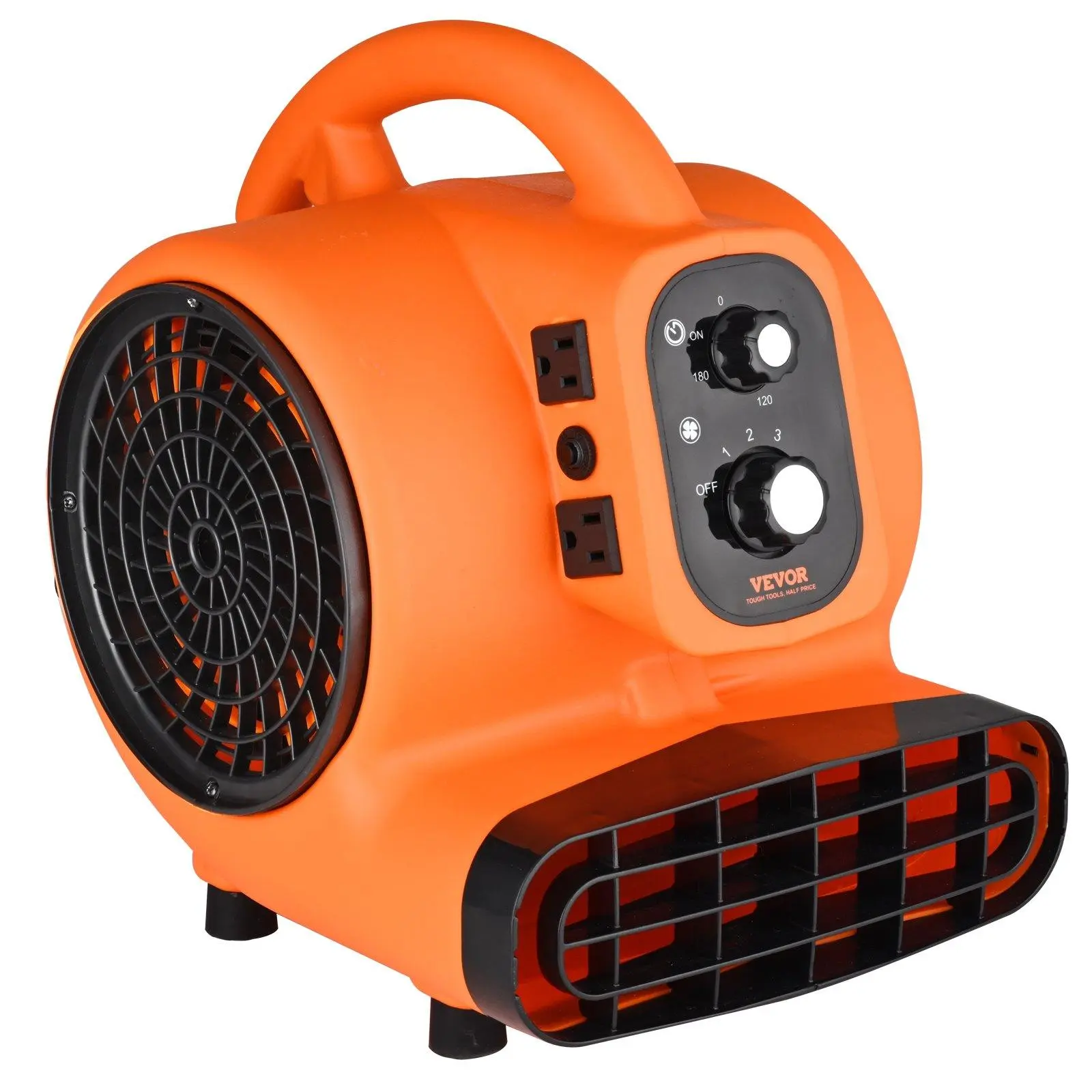 【SummerFinds】VEVOR Floor Blower, 1/4 HP, 1000 CFM Air Mover for Drying and Cooling, Portable Carpet Dryer Fan with 4 Blowing Angles and Time Function, for Janitorial, Home, Commercial, Industrail Use, ETL Listed