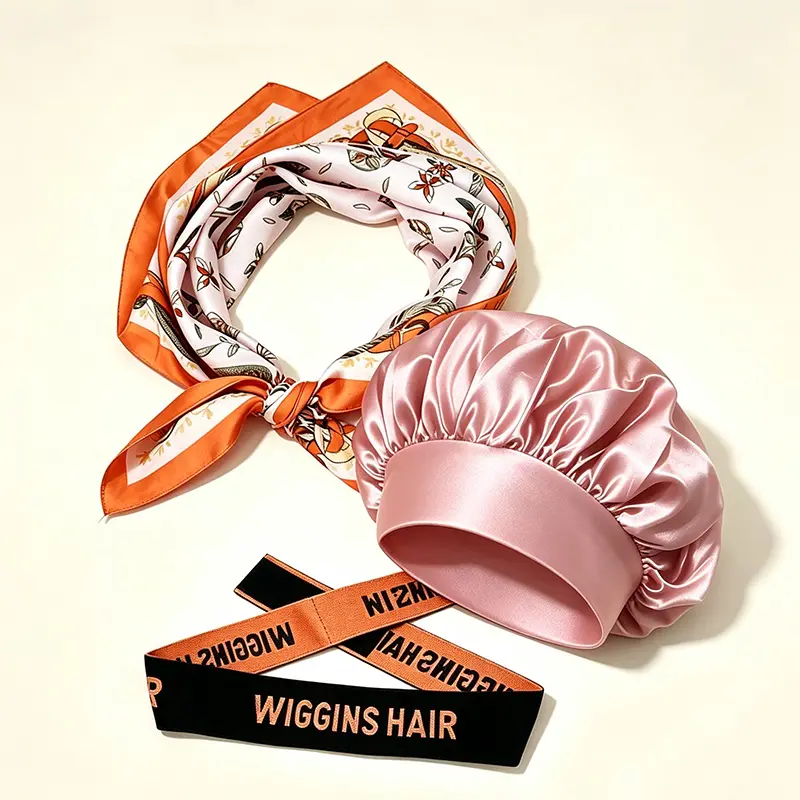 [No Shipping Fee] Wiggins Hair Gift Set With Silk Bonnet & Elastic Band & Clip & Edge Brush & HD Wig Cap