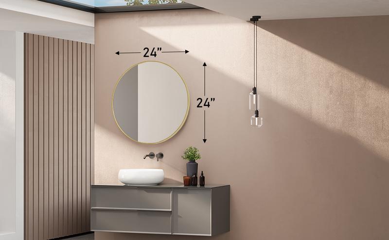 Round Wall Mirror, Bathroom Mirrors for Over Sink, Circle Mirror for Bathroom, Entryway, Bedroom, Vanity Decor