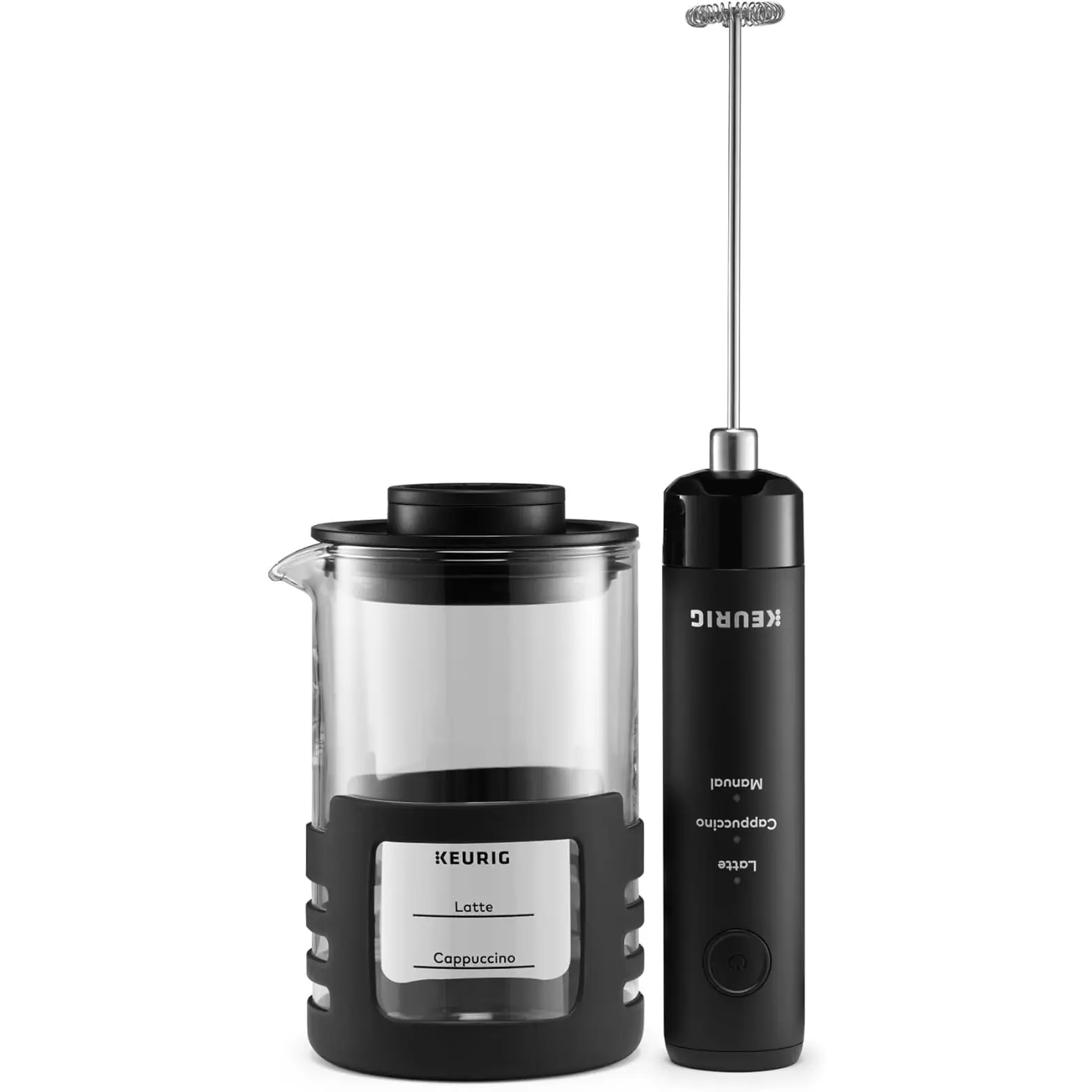 Frother, Rechargeable Handheld Milk Frother for Lattes, Cappuccinos & Iced Coffee, USB Cord Included, Microwave-Safe Frothing Cup, Hot & Cold Foam Maker Keurig
