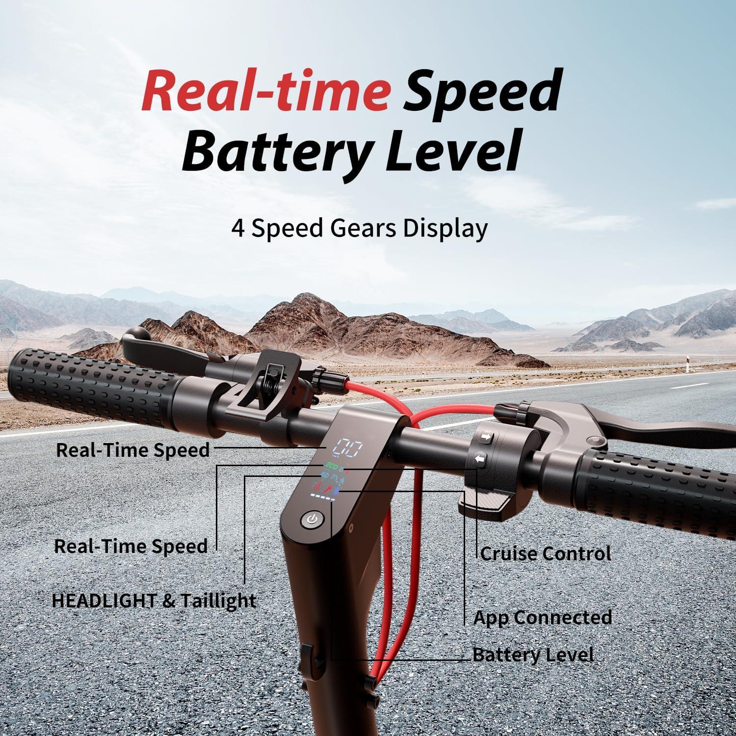 【New Year Sale】 Powerful Electric Commuter Scooter for Adults, 10' Pneumatic Tires, LED Screen Design, Double Suspension, APP Control, Adult Commuting Electric Scooter SpringStatements