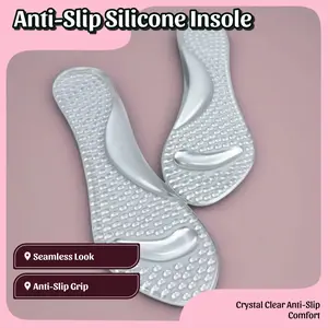 Clear Chic - 1Pair Clear Silicone Insoles, Anti-Slip & Cushioned for Comfort in Heels or Flats