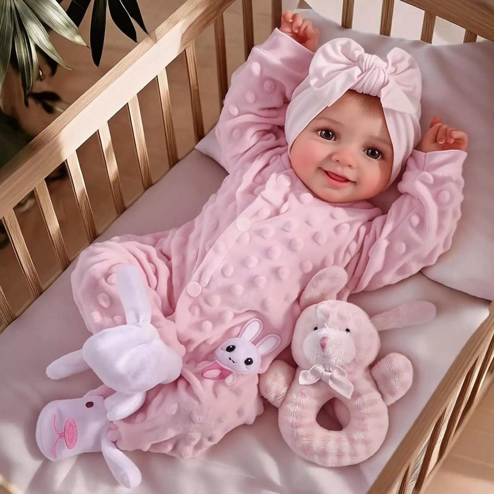 BABESIDE Drink and Wet Reborn Baby Dolls Girl – 17 Inch Lifelike Baby Doll with Vinyl body, Can Drink & Pee, Real Life Baby Doll with Accessories, Gift for Girls Age 3+ Pretend Play & Collection