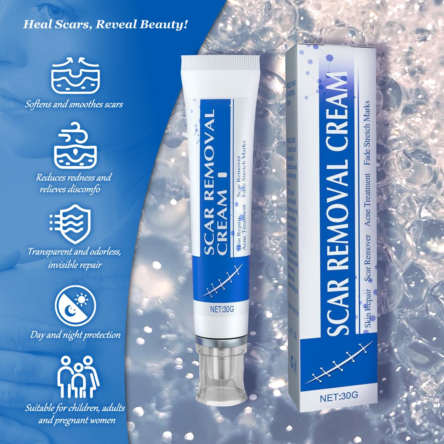3 Repair Scar Smoothing Creams, Advanced Silicone Scar Removal Gel, Face & Body | Fades Dark Scars