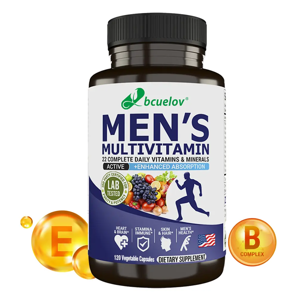 Bcuelov Men's Multivitamin Supplements, Supports Bone, Heart, Hair Health, Supports Immune Health, 120 Capsules