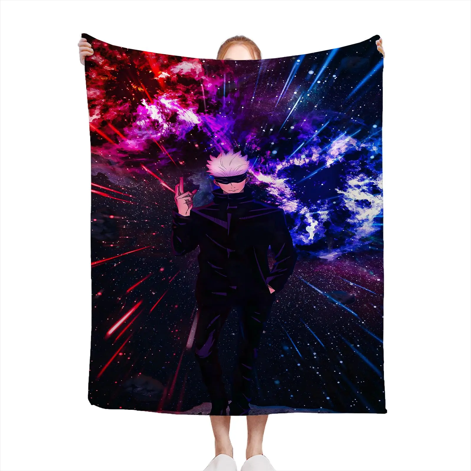 Extra Warm Cozy Gojo Satoru Throw Blanket for Living Room Couch Bed Fall Winter Elegant Housewarming Gift for New Home Soft Flannel Fleece Ultra Soft Lightweight Durable Anti Pilling D0808-192