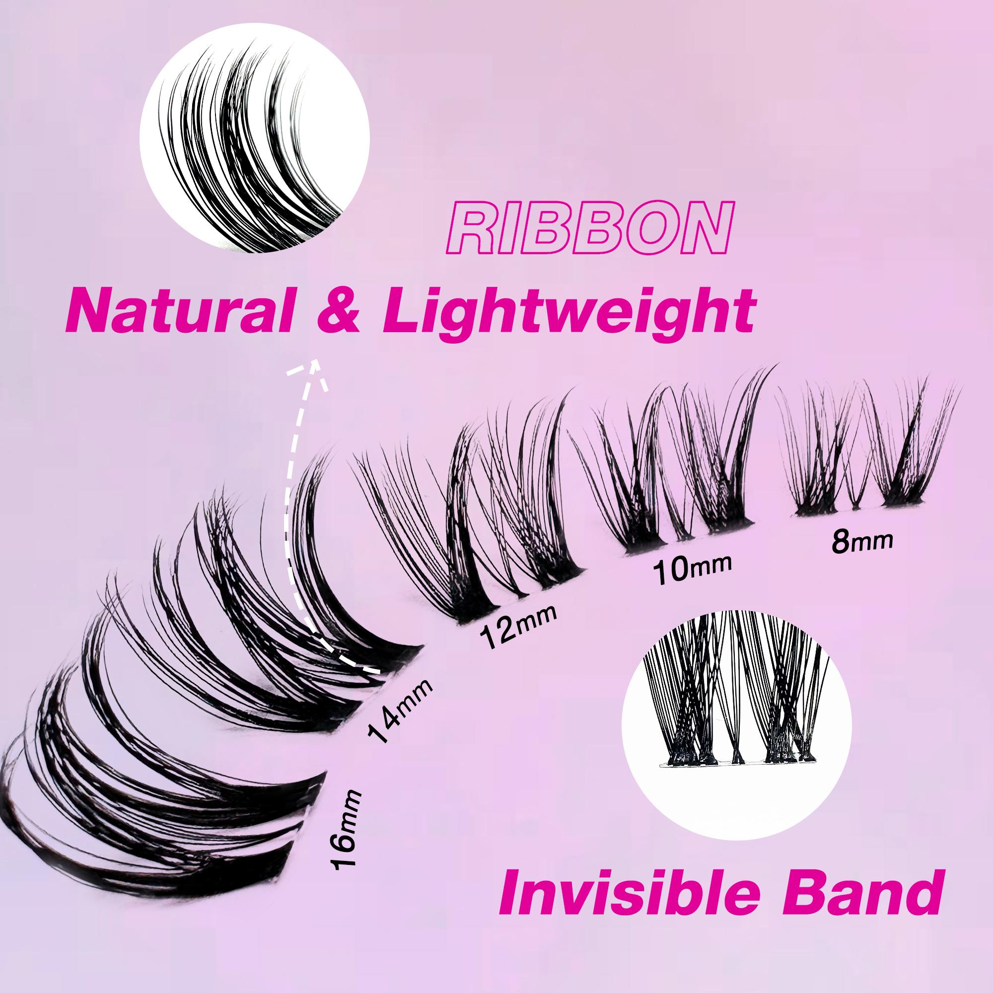 Veyesbeauty Cluster Lashes Individual Lash Extensions Layered Eyelashes Wispy Faux Mink Lash Newbie's Five-Second DIY Mixed Length for Self Application Makeup at Home Cosmetic Eyelashes Extensions