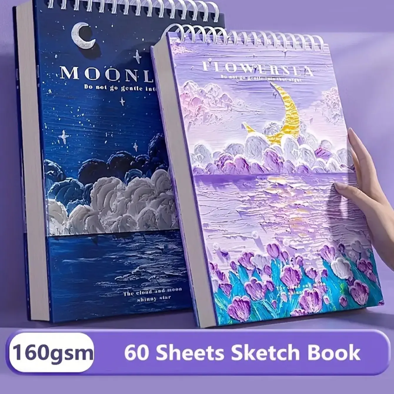 Spiral Sketch Book, Art Sketchbook, Drawing Book, 4 Counts/set High Quality Sketch Book, Spiral Bound Sketch Pad, Art Supplies for Painting, Writing and Creative Expression, Artist Hand Drawn