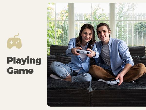 【2 Packages Shipping】Ovios 75" Oversized Sectional Double Lounge Chaise with Cloud Plush Sofa Bed,  Boneless Couch No Assembly Required, Fluffy Modern Sleeper Loveseat Chair for Indoor Living Room Bedroom Movie