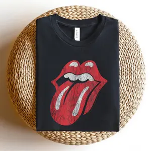 Rock Music T-Shirt Casual Graphic Crewneck Tropical Shortsleeve Menswear Top Tshirt Streetwear Medium Size