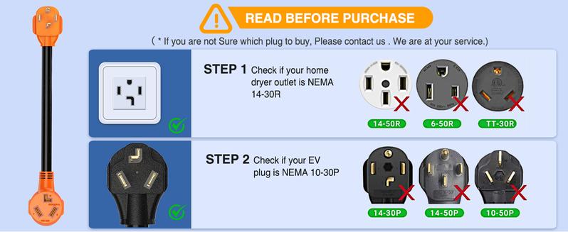 Nilight Dryer Adapter Cord 30 Amp to 30Amp 4 Prong 125V/250V 7500 Watt Pure Copper New Outlet Old Plug Conversion Heavy Duty 10 Gauge Wire 14-30P 10-30R 30M/30F