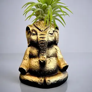 Meditating Elephant Planter, Yoga Gift, Zen Air Plant Holder