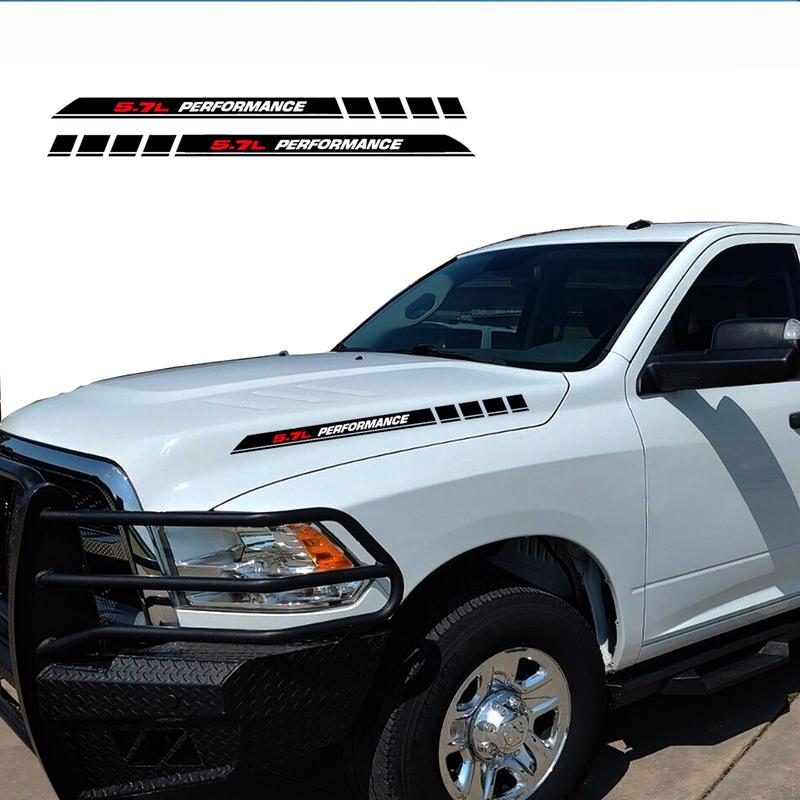 5.7L Performance Pickup Truck Engine Hood Decals Emblem Sticker for Dodge Ram 1500 2500 3500