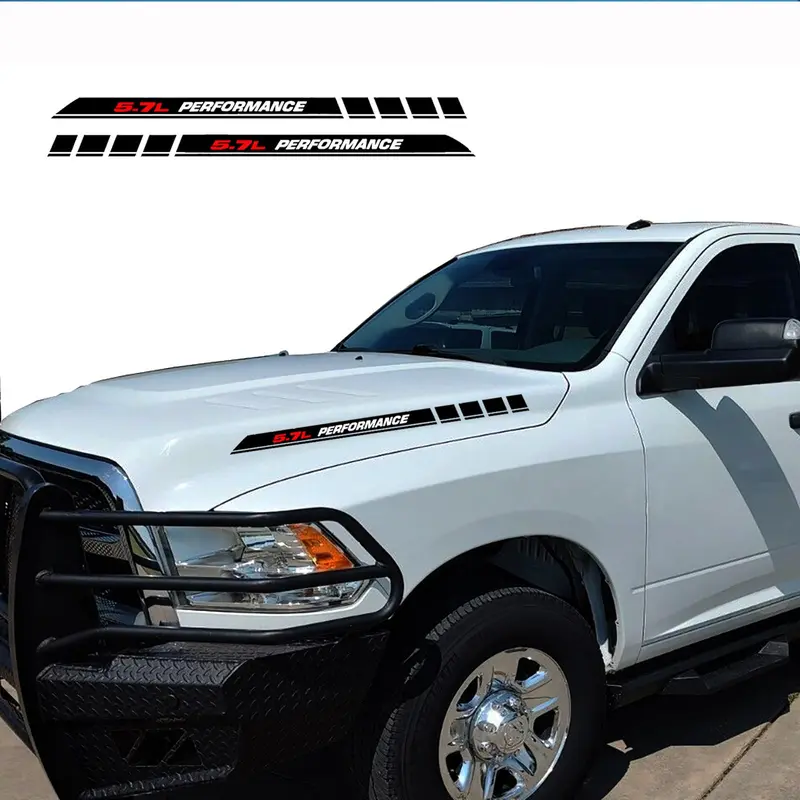 5.7L Performance Pickup Truck Engine Hood Decals Emblem Sticker for Dodge Ram 1500 2500 3500