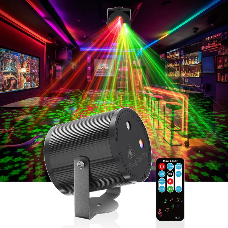 RGB Multicolored Radium Laser DJ Disco Party Lights - Voice-Controlled 7-Color Rotating Flashing Spotlights, Star Projector Light with Color Changing, Bedroom Decor for Home Voice-Controlled KTV Events