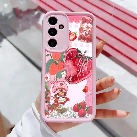 Strawberry Shortcake Protective Smartphone Casing - Enhanced Camera Guard, Shockproof, Skin-Friendly Soft Cover with Flash Access, Phone Accessories for Samsung Galaxy S21-S26 Ultra Plus FE A13-A17 A33-A36 A52-A54 Note20Ultra