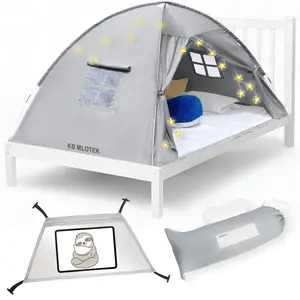 Gray Full Size Bed Tent