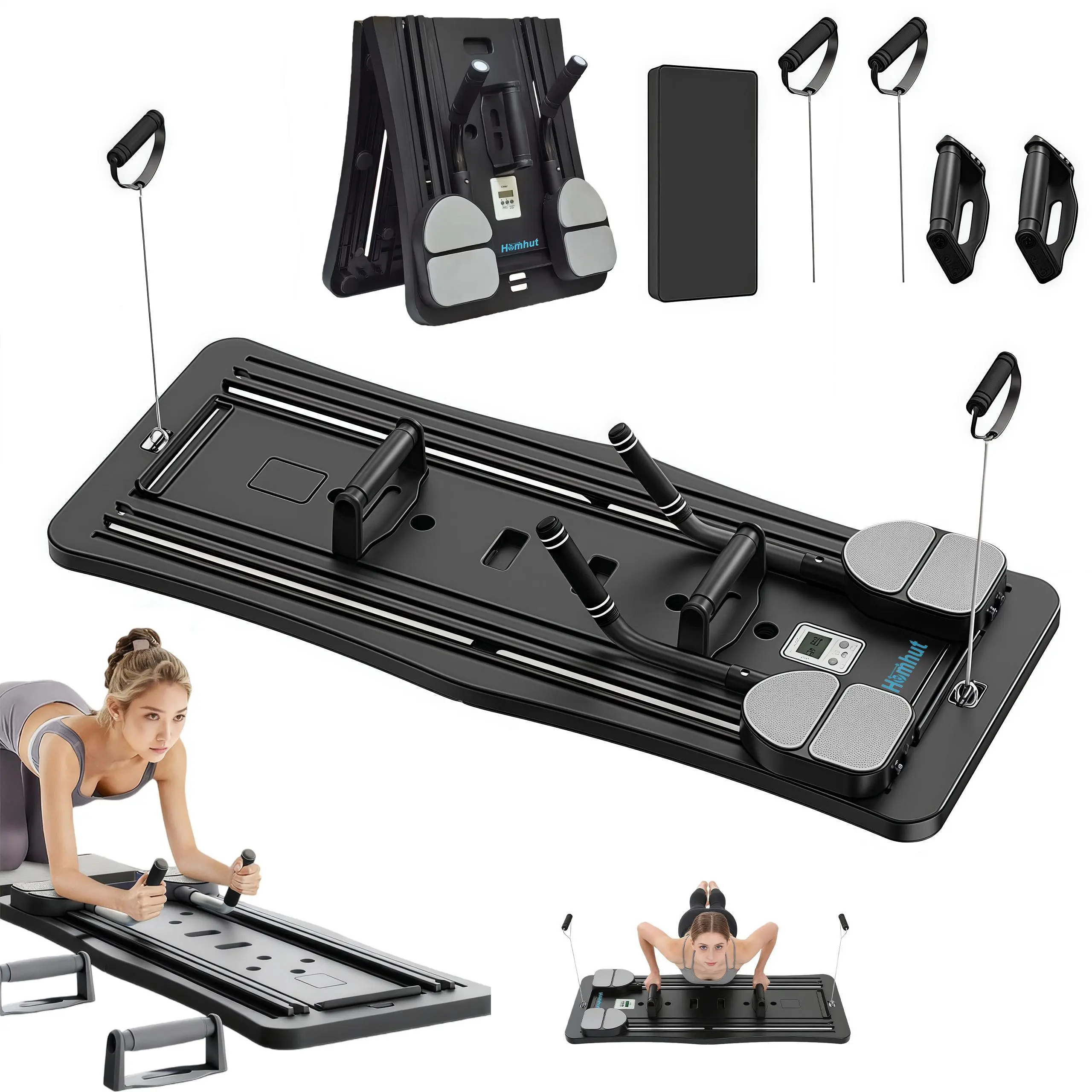 Home 4-in-1 Fitness Board Multi Mode Full Body Training One-Step Fold Safe Exercise Accurate Timing Non-Slip Mat