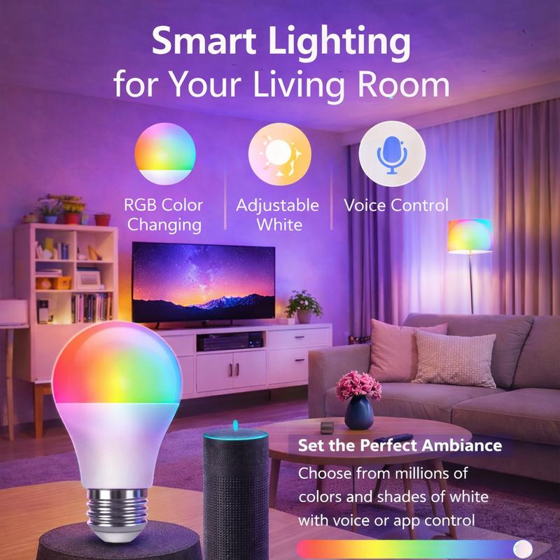 LED Smart Light Bulbs, LED Light Bulbs Color Changing,Smart Bulb That Work with Alexa & Google Home, Multiple Preset Scene, Music Sync, 2.4GHz RGB WiFi Bluetooth Light Bulb LED Smart Light Bulbs, LED Light Bulbs Color Changing,Smart Bulb That Work with Alexa & Google Home, Multiple Preset Scene, Music Sync, 2.4GHz RGB WiFi Bluetooth Light Bulb