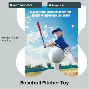 Automatic Baseball Pitching Machine Toy Set for Kids & Families Outdoor Softball Training Kit with Auto Launcher Perfect Father Son Bonding Gift