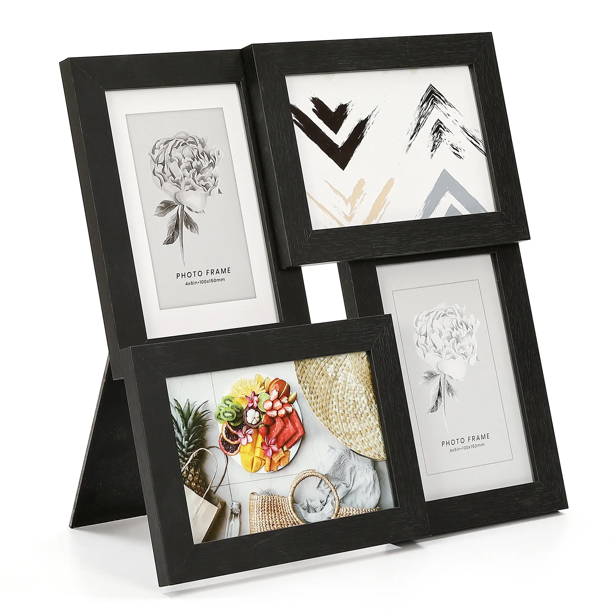 4x6 Multi Photo Frames Set, Collage Wall Art Decor with Glass Front, Picture Frame Set for Family Wedding or Gallery Display, Heavy Duty Space Saving