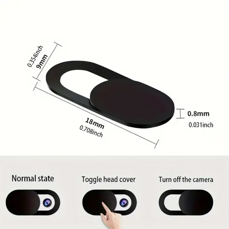 Anti-Spy Ultra-Thin Webcam Cover Slider (2-Pack) | 0.8mm Camera Privacy Shutter for any Phones, Tablets& Laptops