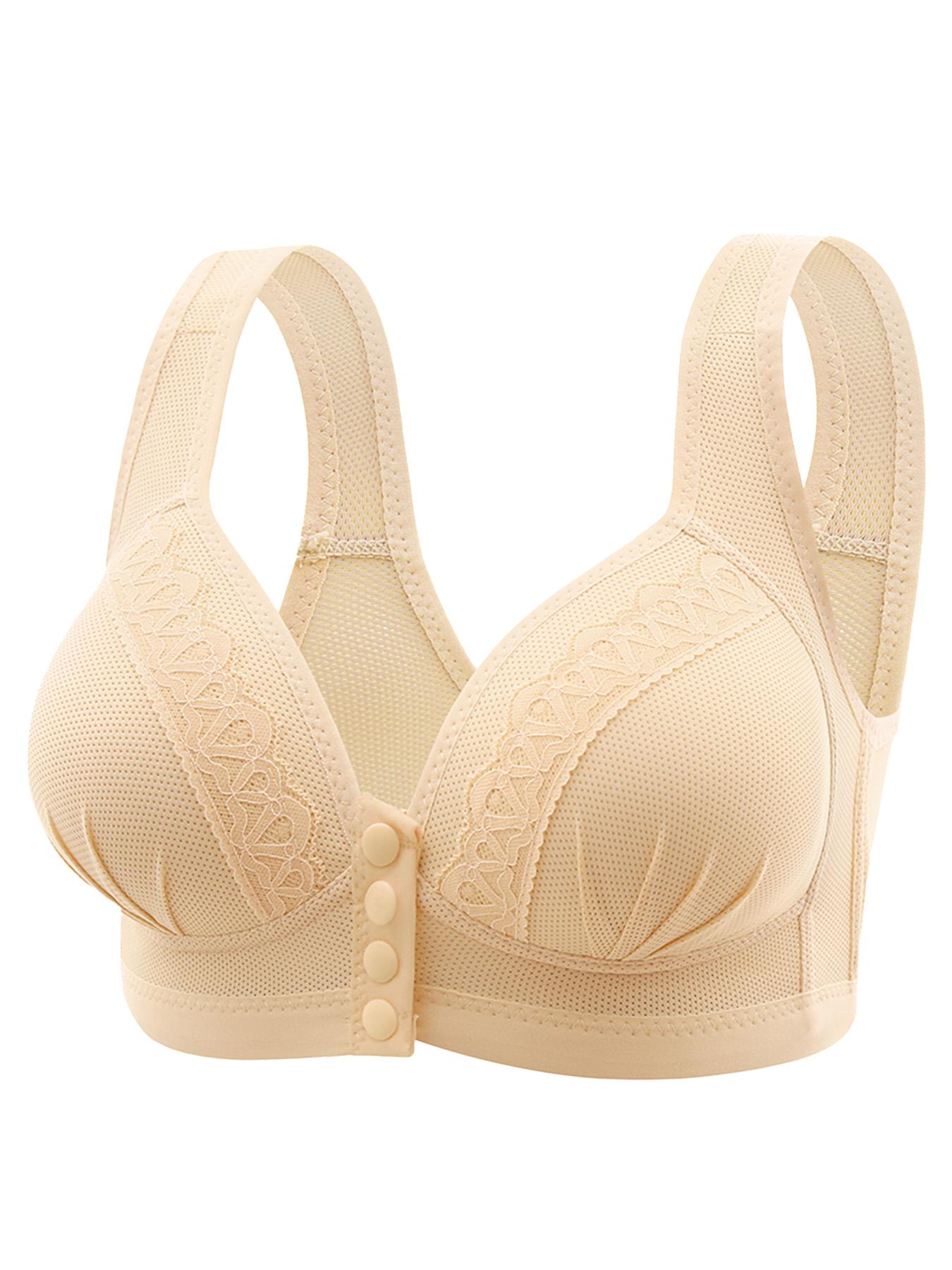 1/3/6PCS Women's Front Closure Bras Push-Up Jacquard Bra Posture Full Coverage Underwire Unlined Seamless Bra for Daily Wear All Seasons, Push bra,Womenswear, Unlined Bra, Wireless Underwear Bras