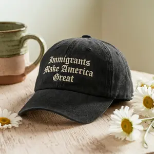 [Made-To-Order] Embroidered Immigrants Make America Great Baseball Wash Hat