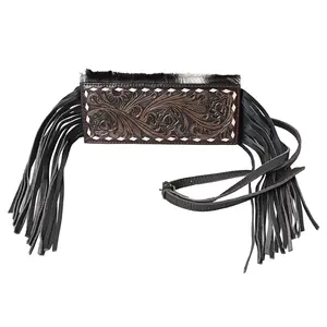 OHLAY Wallet Hand Tooled Hair-On Genuine Leather Women Bag Western Handbag Purse | Womens Handbags |Leather Belt for Summer