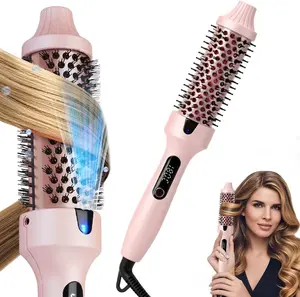 Get the Look of a Professional Blowout Without the Dryer – This 1.5-Inch Heated Round Brush Smooths Frizz and Adds Shine with 6 Adjustable Heat Settings and Dual Voltage for Travel, All in a Chic Pink Design