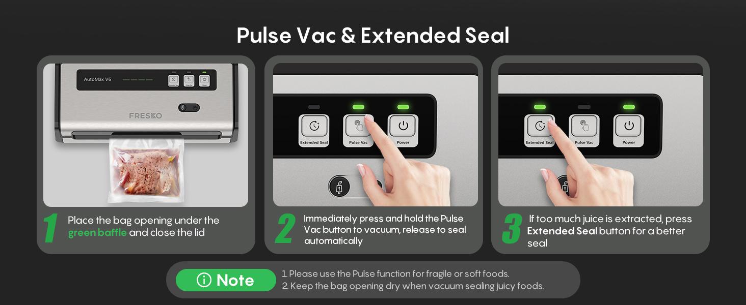 FRESKO AutoMax V6 Automatic Vacuum Sealer Machine, Double Heat Seal Food Saver with Built-in Cutter & Bag Storage, Includes Bags & Rolls FRESKO AutoMax V6 Automatic Vacuum Sealer Machine, Double Heat Seal Food Saver with Built-in Cutter & Bag Storage, Includes Bags & Rolls