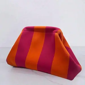 Orange women knitted clutch