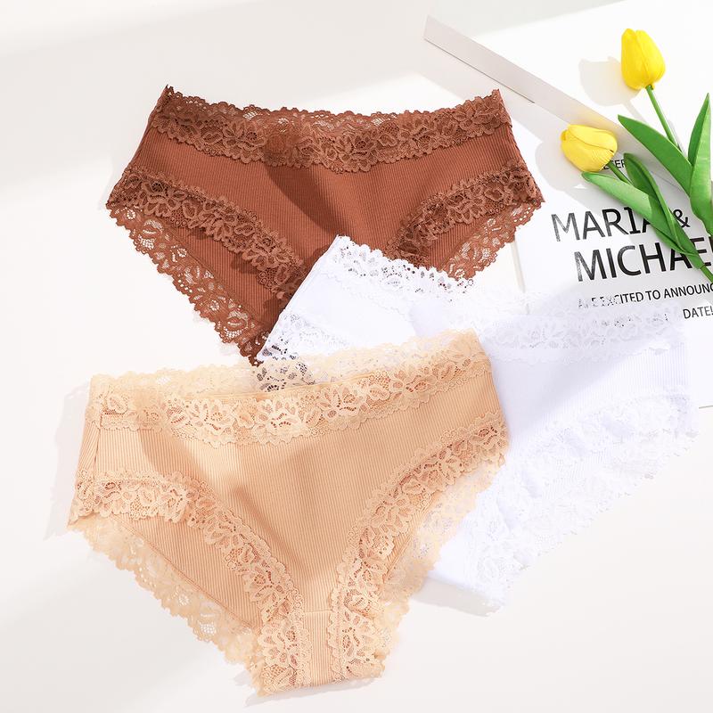 FINETOO 10-Pack Cotton Bikini Underwear for Women – Soft, Cheeky Fit with Lace Waist ,S–XXL