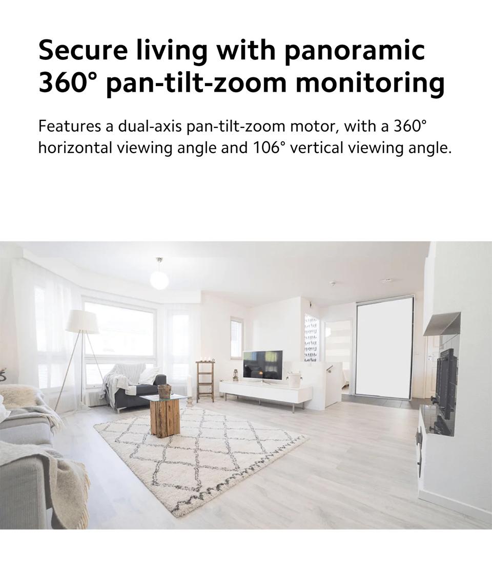 Xiaomi Smart Camera C200, 360° Vision, AI Human Detection, Clear and Crisp Video, Enhanced Night Vision, Full Encryption for Privacy Protection, Smart Voice Control, Fast Forward Playback Speed, White Safety Card Device Micro Sd Plug