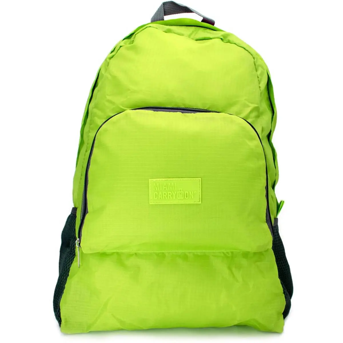 Practical Unisex Miami CarryOn Polyester Travel Backpack, Water-resistant Foldable Daypack (Green)