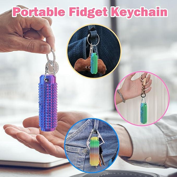 Little Ouchies Grippie Pain Fidget Toy for Anxiety Relief ADHD Focus Spiky Sensory Stim Toy for Adults with Hard Plastic Spikes Stress Relief Keychain for Office Desk On-The-Go Multipurpose Fidget Toys tools experience Stress Relief Toy