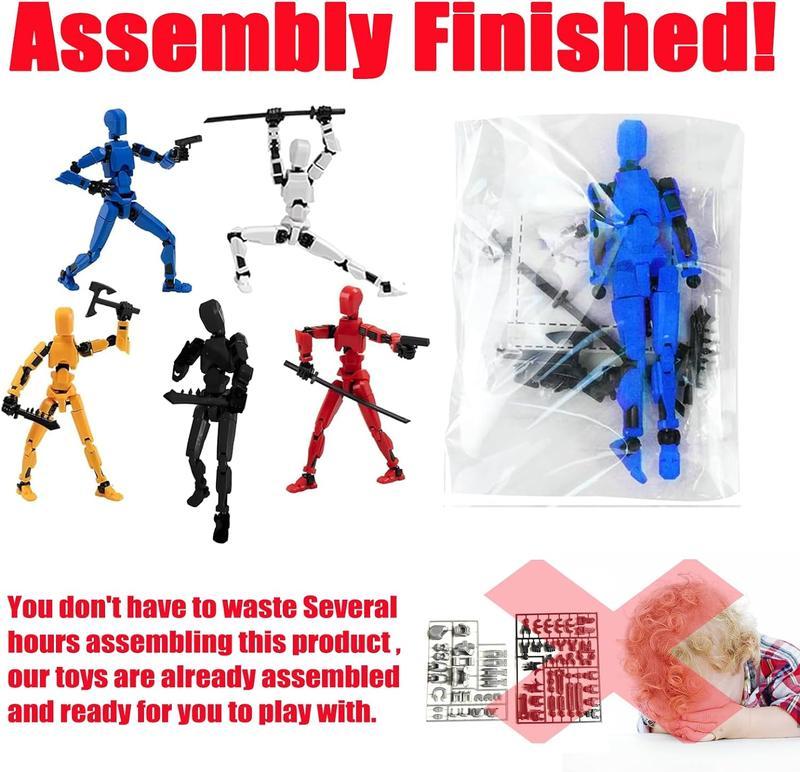 5-Piece Assembly Completed T13 Action Figure Set - Multi-Jointed Movable Lucky Action Figures for Desktop Decorations & Creative Gifts Bot Sticky Toyset Figurines Collectibles