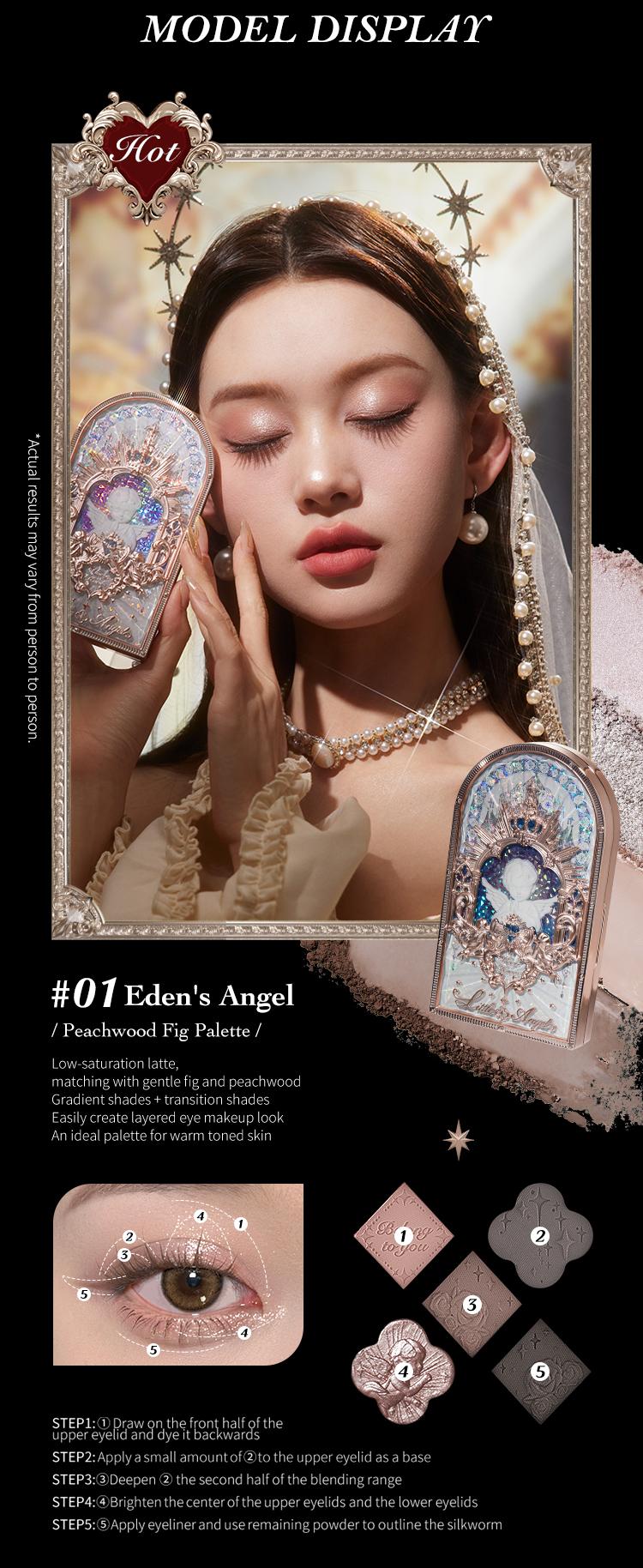 Flower Knows Little Angel Collection 9-Color Eyeshadow Palette, longlasting, matte, shimmer, silky, dealsforyoudays