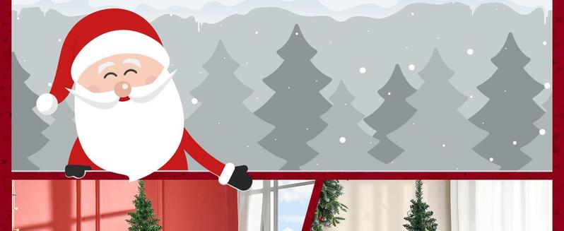 HOMCOM 6ft/7ft Artificial Pencil Christmas Tree, Slim Xmas Tree with 390 Realistic Branch Tips and Plastic Stand