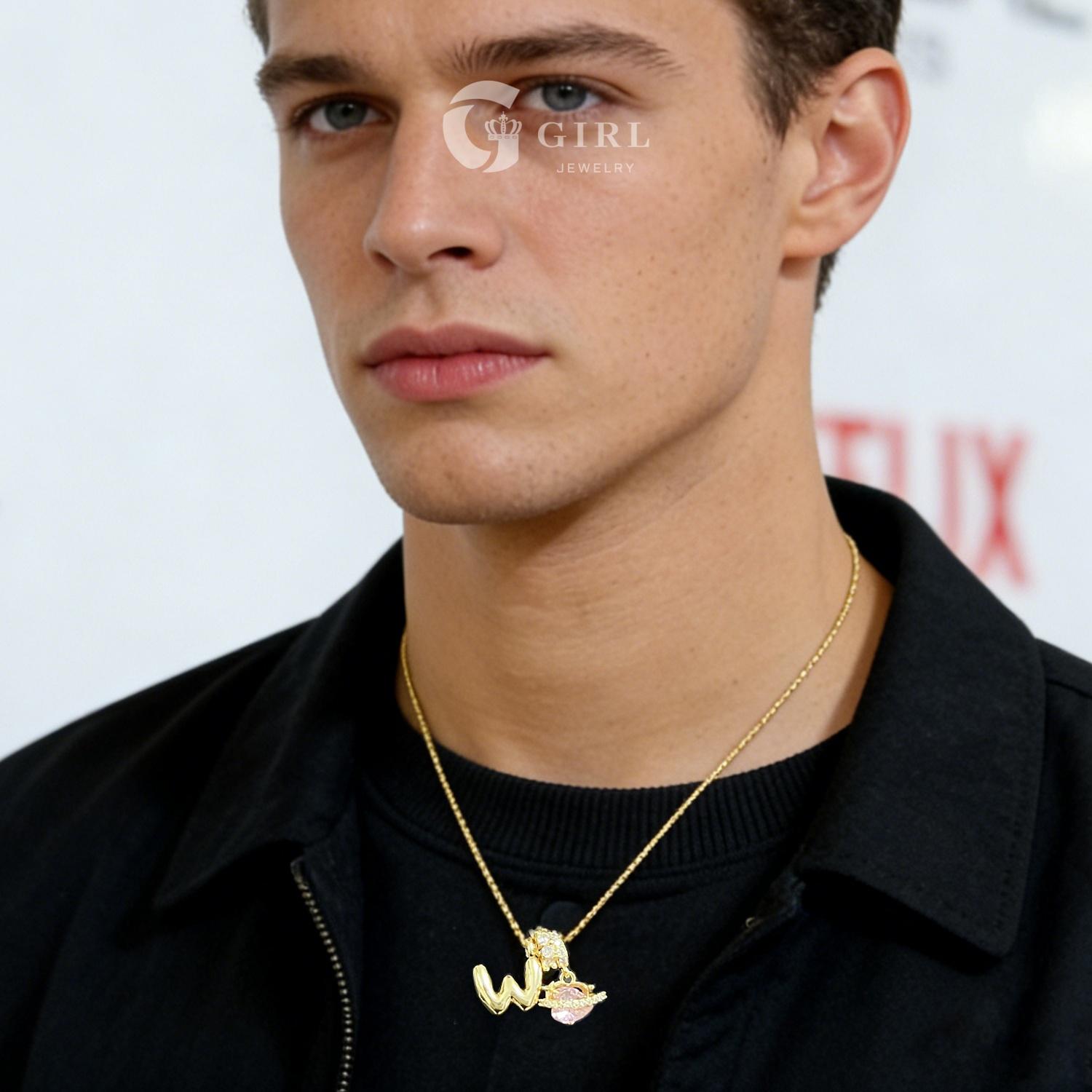 GGlRL Bubble Letter Necklace Initial Heart Necklace for Women Man Pink Cubic Zirconia Pendant Letter Diamond 18KGold Plated Fashion Jewelry Gift For Holiday Christmas Birthdays Anniversaries GGlRL Bubble Letter Necklace Initial Heart Necklace for Women Man Pink Cubic Zirconia Pendant Letter Diamond 18KGold Plated Fashion Jewelry Gift For Holiday Christmas Birthdays Anniversaries