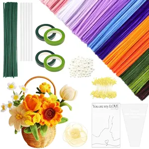 800 Pcs Pipe Cleaners Craft Set,Pipe Cleaners Flowers Kit with Handle,13 Color Chenille Stems,Art and Craft Supplies,Ideal for for DIY Art And Craft Projects,Hand Tools Kits