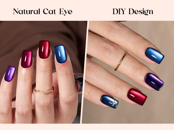 [LIVE ONLY] Beetles X Press Plus Cat Eye Press-On Nails, 7Colors Magnetic Cat Eye Effect, 16 Sizes 224 Pcs, Natural Salon Quality Chasing Light Cat Eye Nails, Gift for DIY Nail Lovers  Spring Vacation Nails Festival Nails   newyearnewme valentinesday